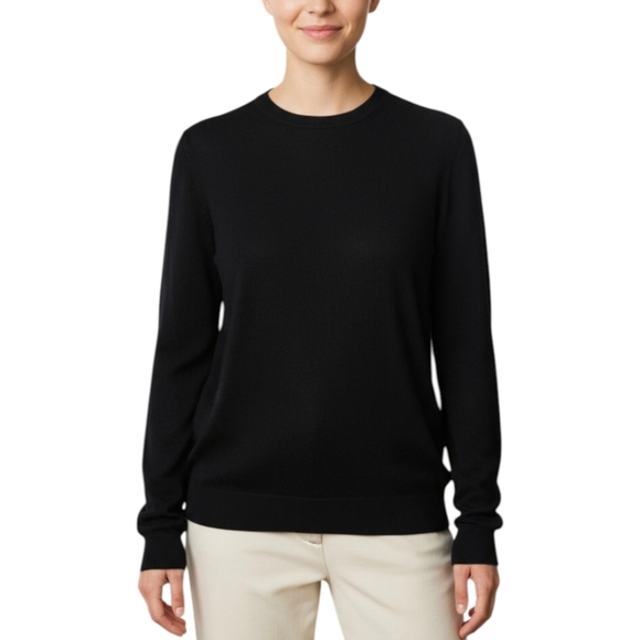 Vtg Designer Emmanuel Ungaro black ribbed wool/cashmere pullover sweater sz M - Picture 1 of 6